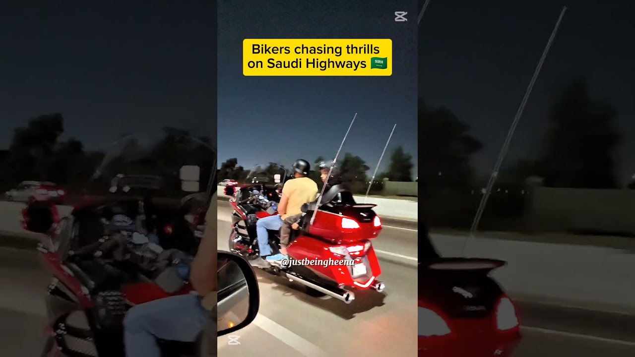 Always love to watch Bikers passing by on Saudi Arabia Highways 🇸🇦 