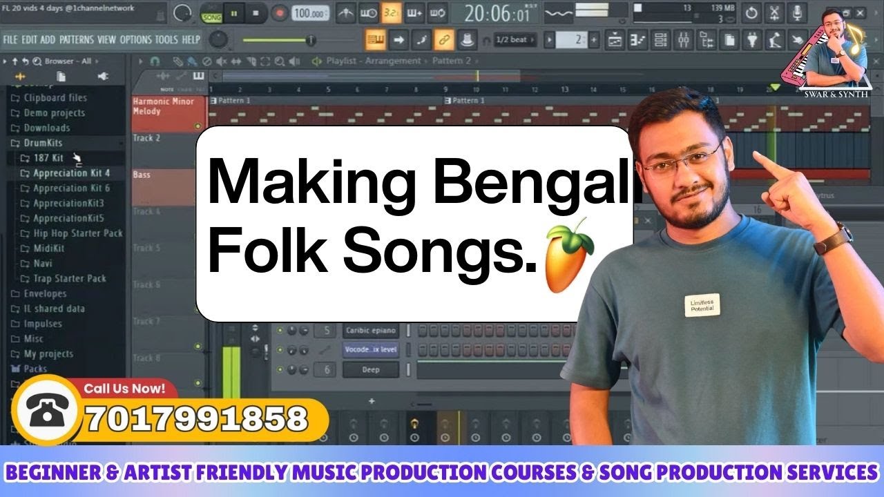 Making Bengali Folk Songs || Join Online FL Studio Class, Buy Indian Sample Pack
