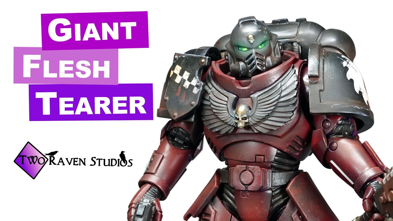 Painting a McFarlane Toys Space Marine figure: Flesh Tearer
