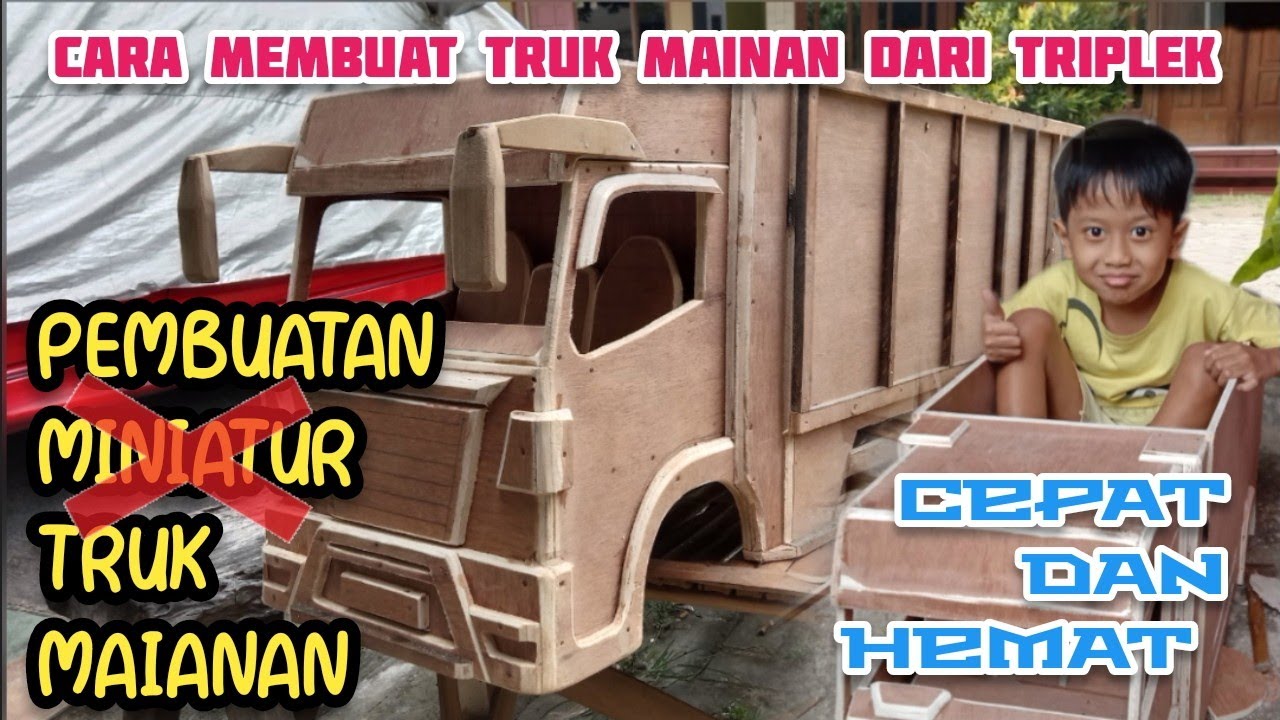 cara membuat truk mainan dari triplek
