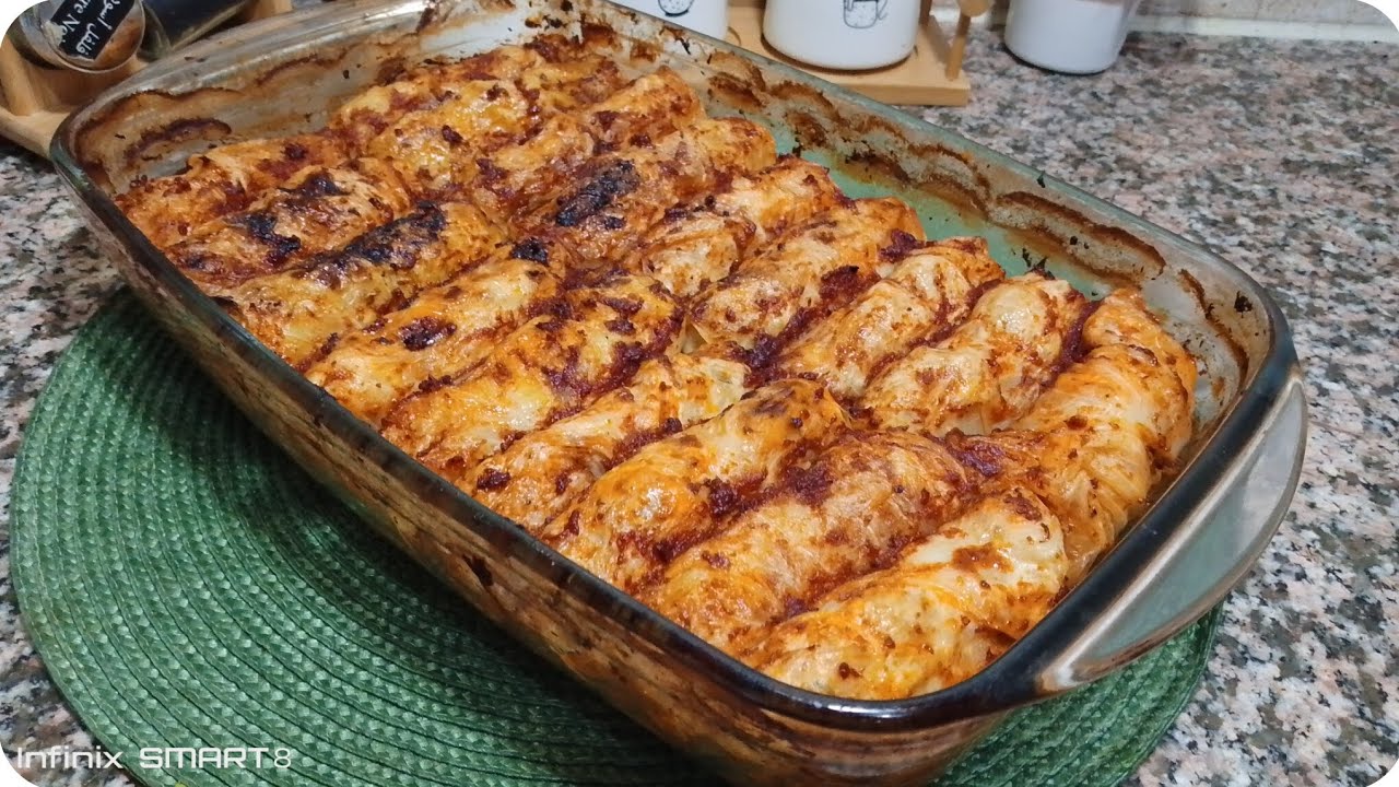 محشي الكرنب(ملفوف)في الفرن 👌محمر يقطر بالبنة لازم تجربوه 😋