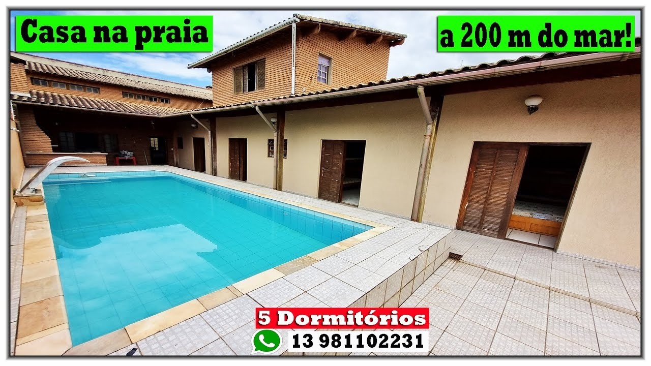 🏠 Casa na praia com piscina 5 dormitórios 200 m do mar OPORTUNIDADE!