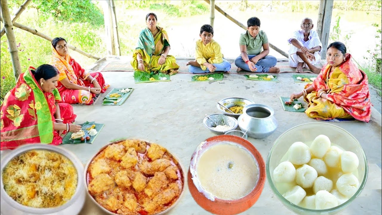 মহাদশমী স্পেশাল রান্না খাওয়া দাওয়া বিরিয়ানি, চিকেন চাপ, দই, মিষ্টি 