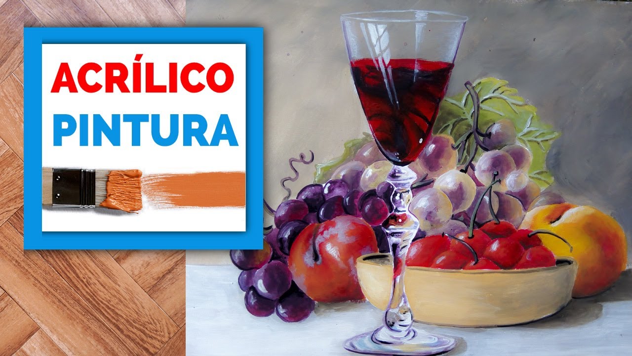 COMO PINTAR BODEGONES DE FRUTAS 🎨 con Pintura Acrílica TUTORIAL de Pintura