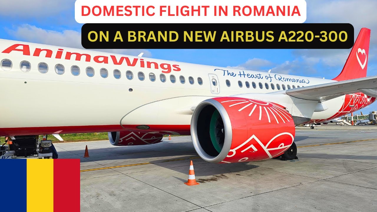 PERFECT SHORT DOMESTIC FLIGHT WITH ANIMAWINGS | AIRBUS A220-300 | BUCHAREST TO IASI | FLIGHT REVIEW.