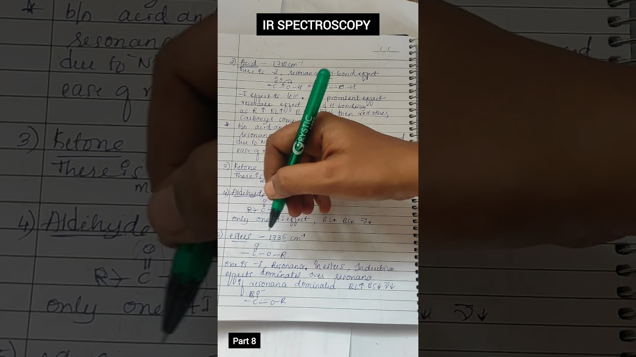 IR SPECTROSCOPY ALDEHYDE ESTERS #irspectroscopy #infrared #thechemistrypath  #vibrationalfrequency