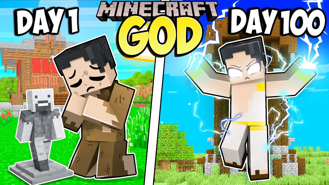 I Survived 100 Days as a GOD in Minecraft