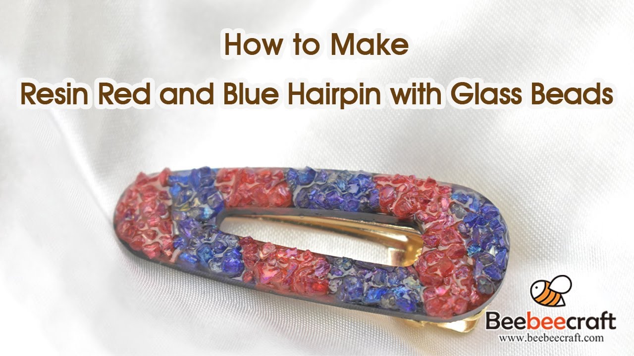 How to Make Resin Red and Blue Hairpin with Glass Beads
