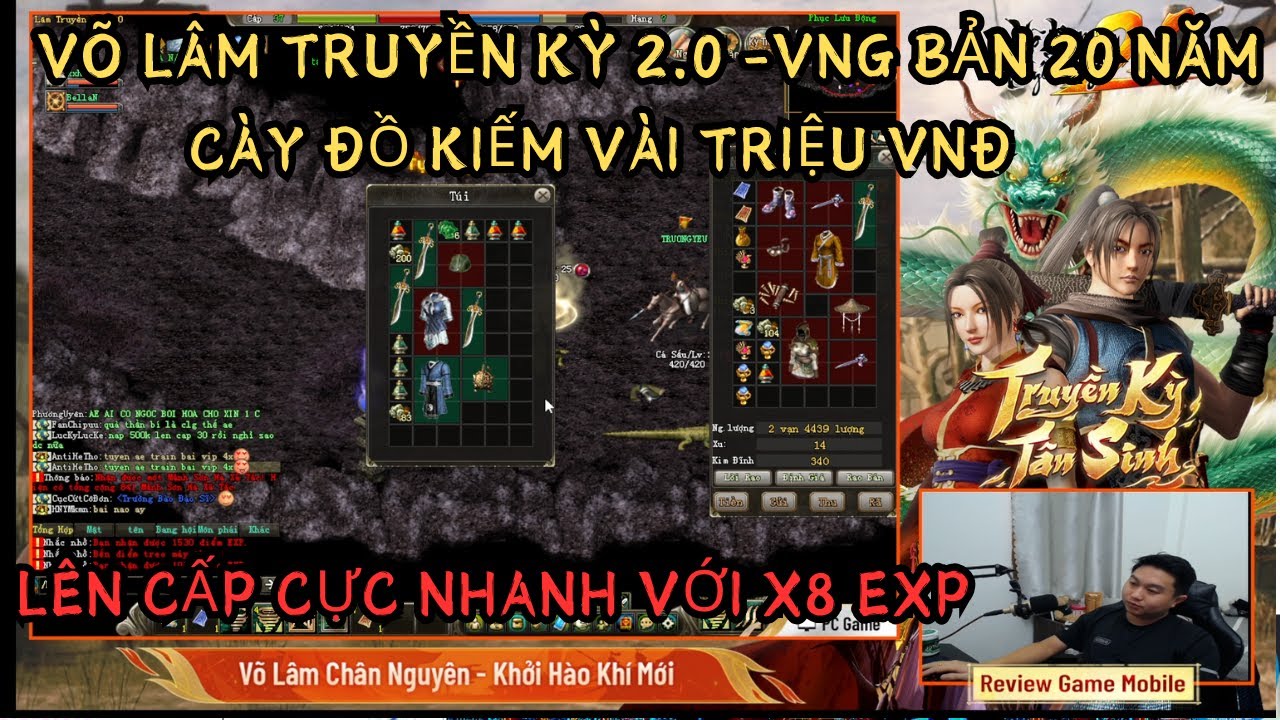 V&Otilde; L&Acirc;M TRUYỀN KỲ 2.0 -VNG :C&Agrave;Y ĐỒ KIẾM V&Agrave;I TRIỆU - TĂNG CẤP CỰC NHANH VỚI X8 EXP
