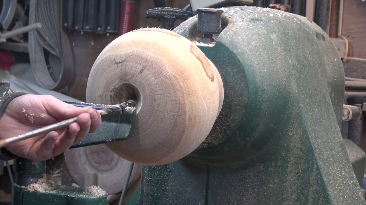 Woodturning Oak Lamps