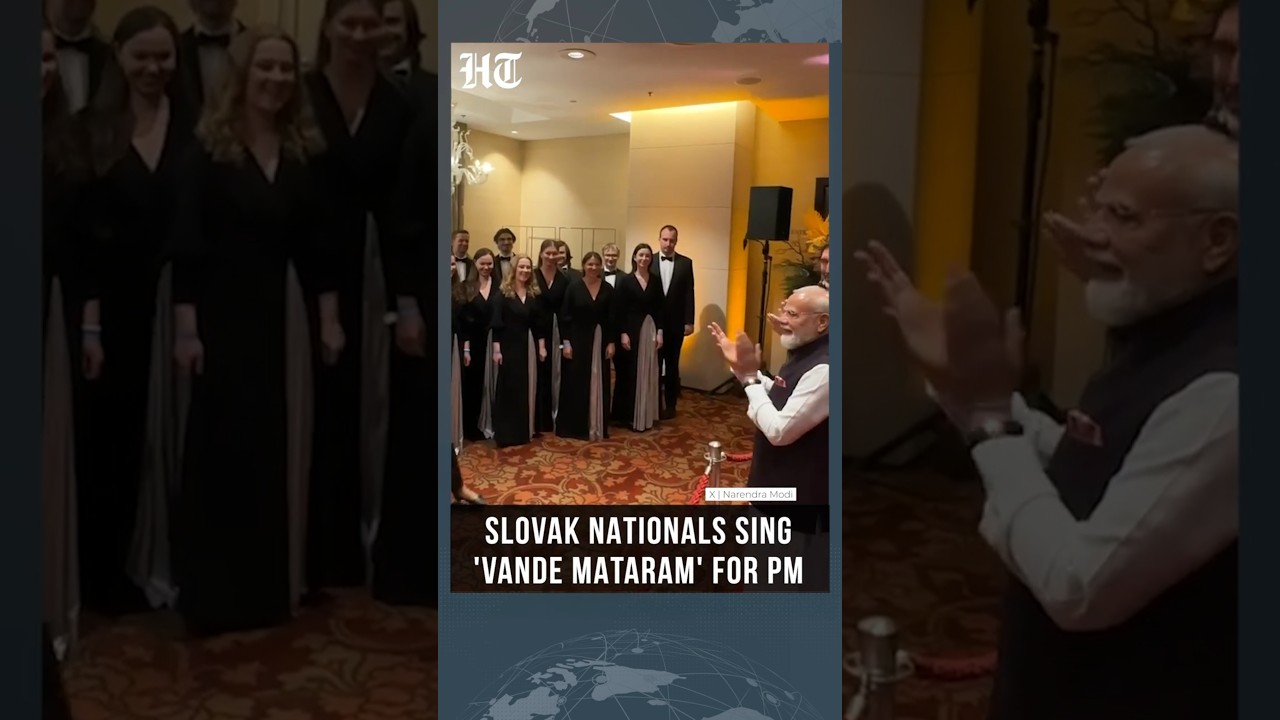 Slovak Nationals Sing Vande Mataram to Welcome PM Modi During Historic Slovakia Visit | #shorts