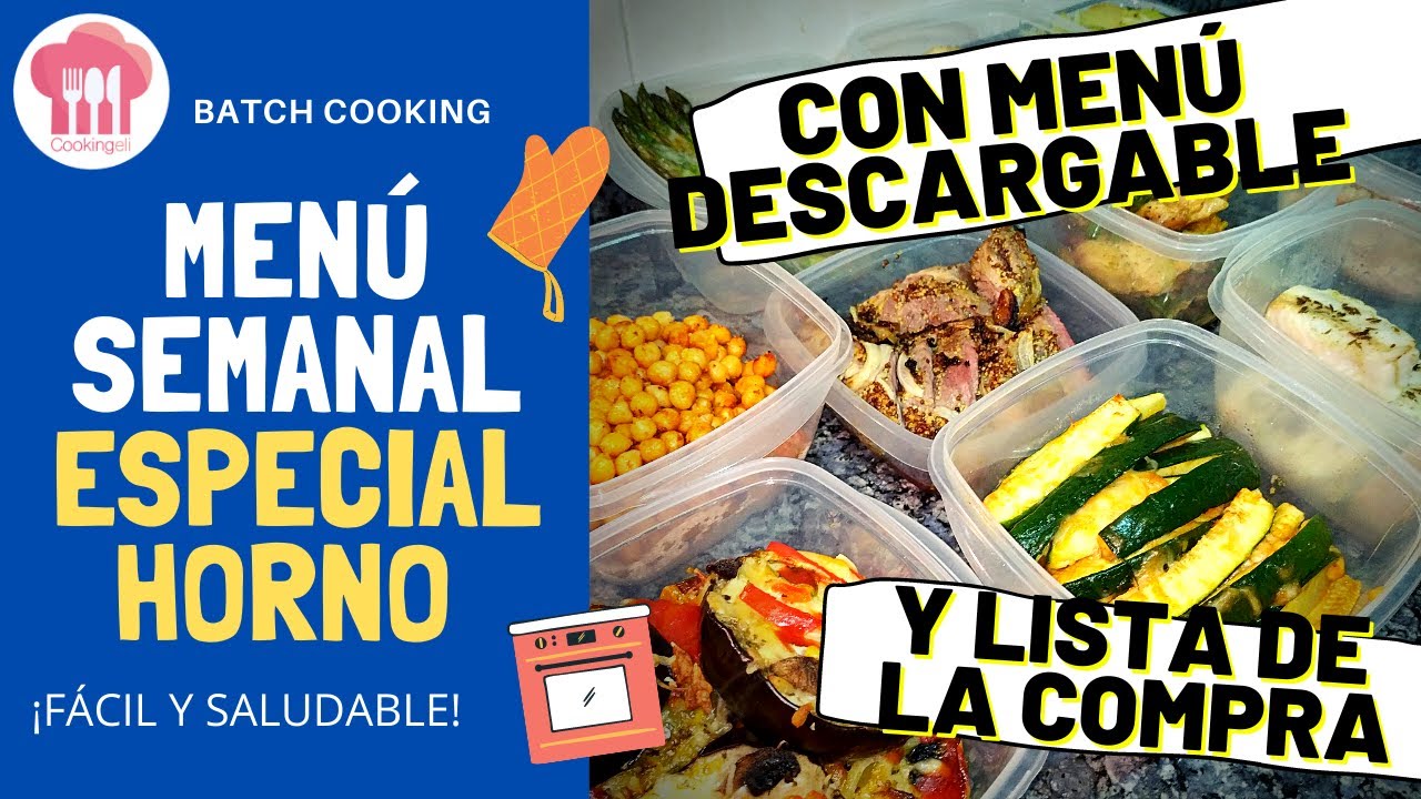 BATCH COOKING especial horno I Menú saludable para toda la semana I MEAL PREP I Cookingeli