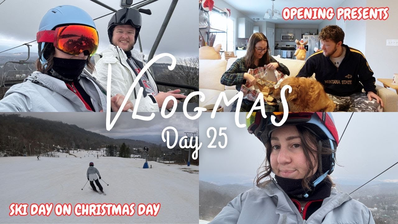 Christmas day skiing & opening presents | Vlogmas 25