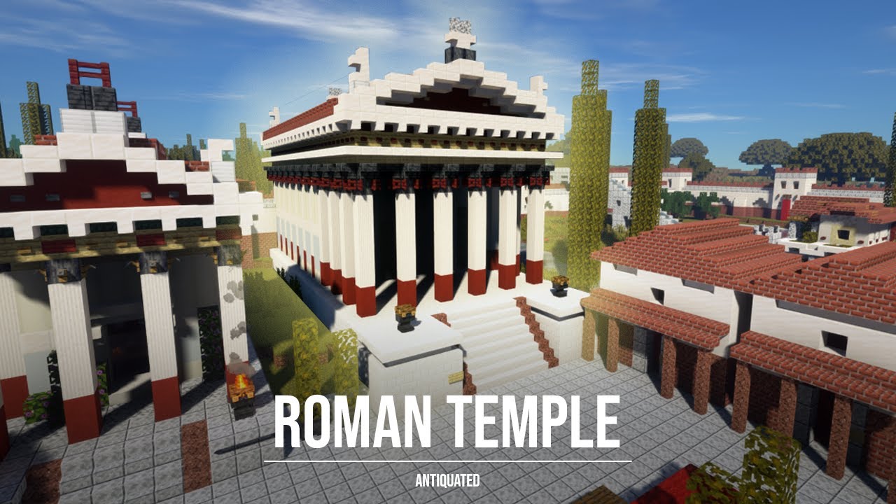 Minecraft Roman Temple Tutorial: Medium Sized Temple
