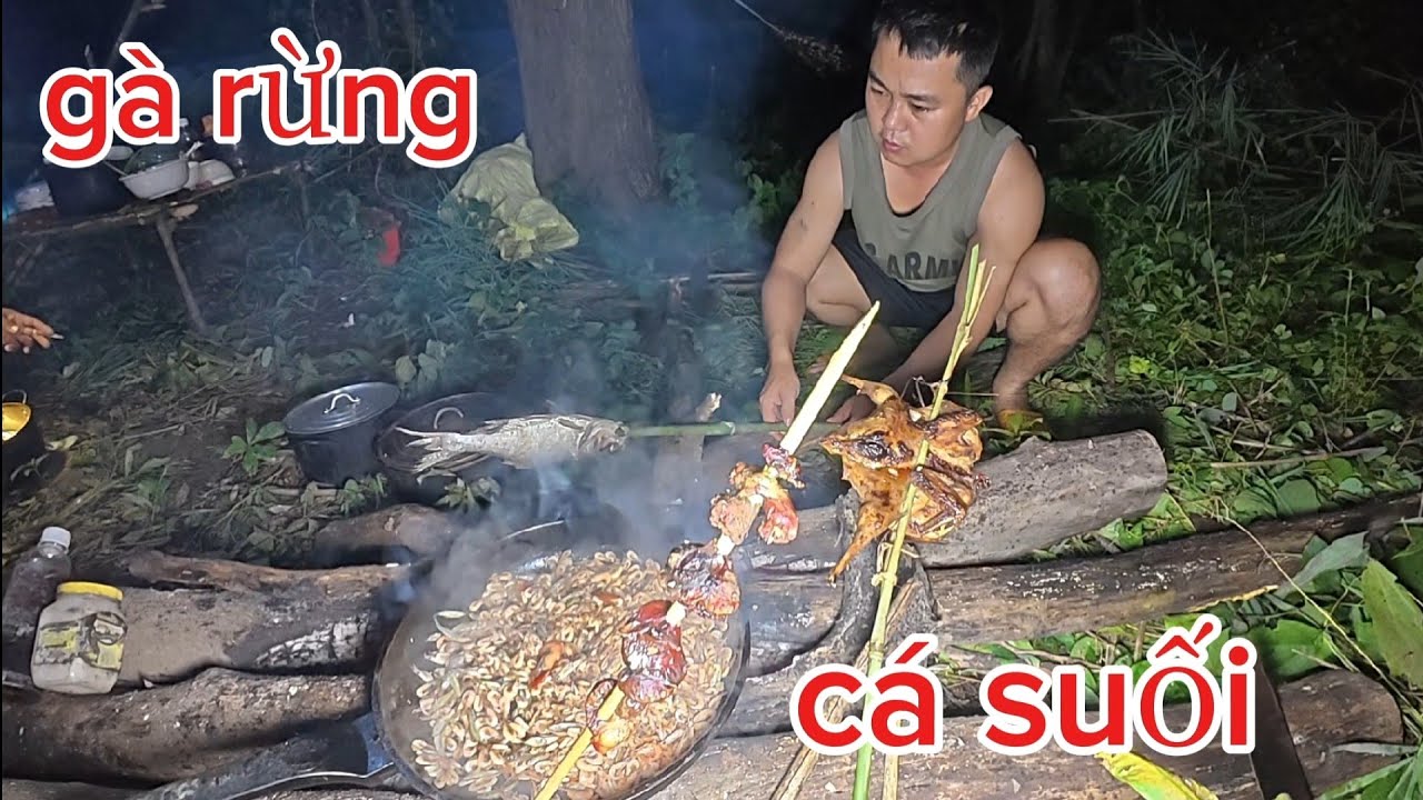 BẪY GÀ,CÂU CÁ VÀ CẮM TRẠI TRONG RỪNG GIÀ...