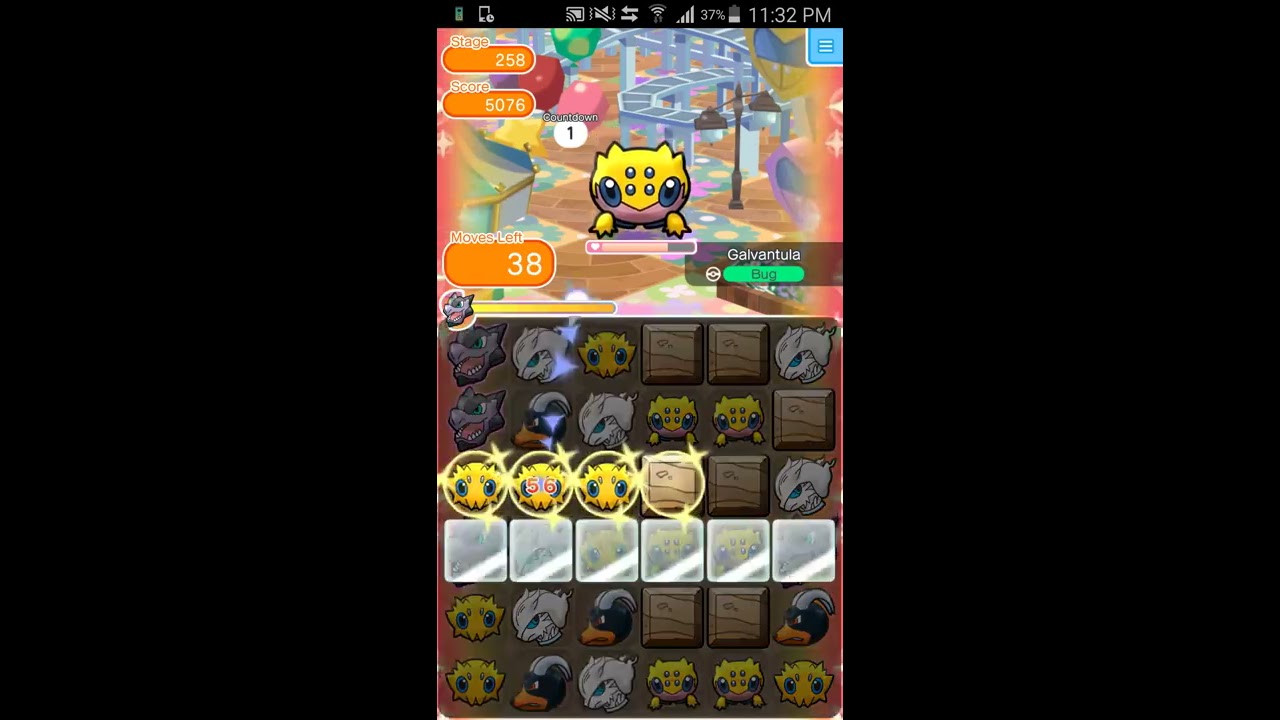 Galvantula Pokemon Shuffle S rank stage 258