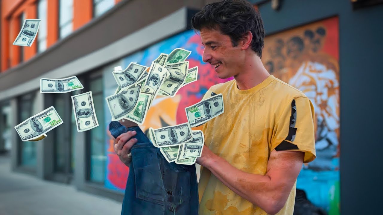 Kicked out by his girlfriend for being a tramp, he finds magic pants that make him rich instead!