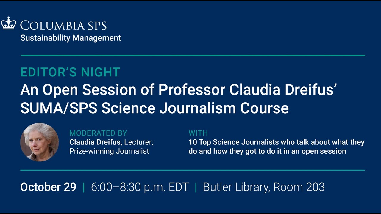Editor's Night: An Open Session of Prof Claudia Dreifus
