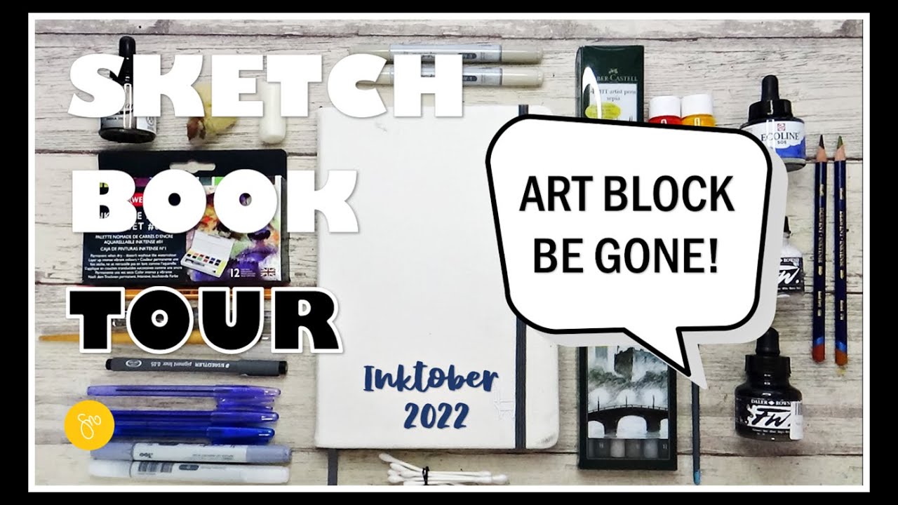 😃 ALL my INK supplies!! Sketch book Tour + Best TIPS for Art BLOCK!!  (Inktober 2022)