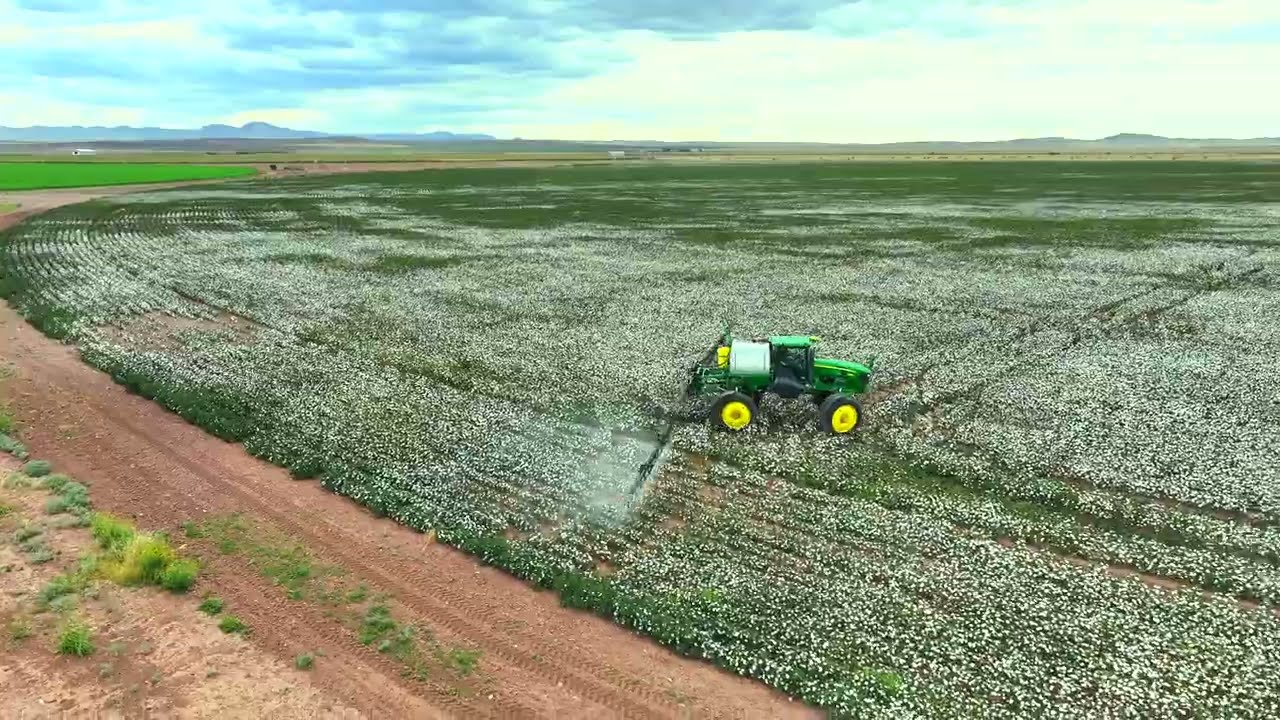 Aplicando Madurador y Defoliante en Algodón (Chihuahua Mexico) John Deere 4830