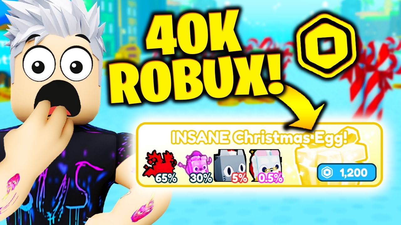 WYDAJĘ 40,000 ROBUX NA ŚWIĄTECZNE JAJKA z HUGE SANTA PAWS w PET SIMULATOR X w Roblox