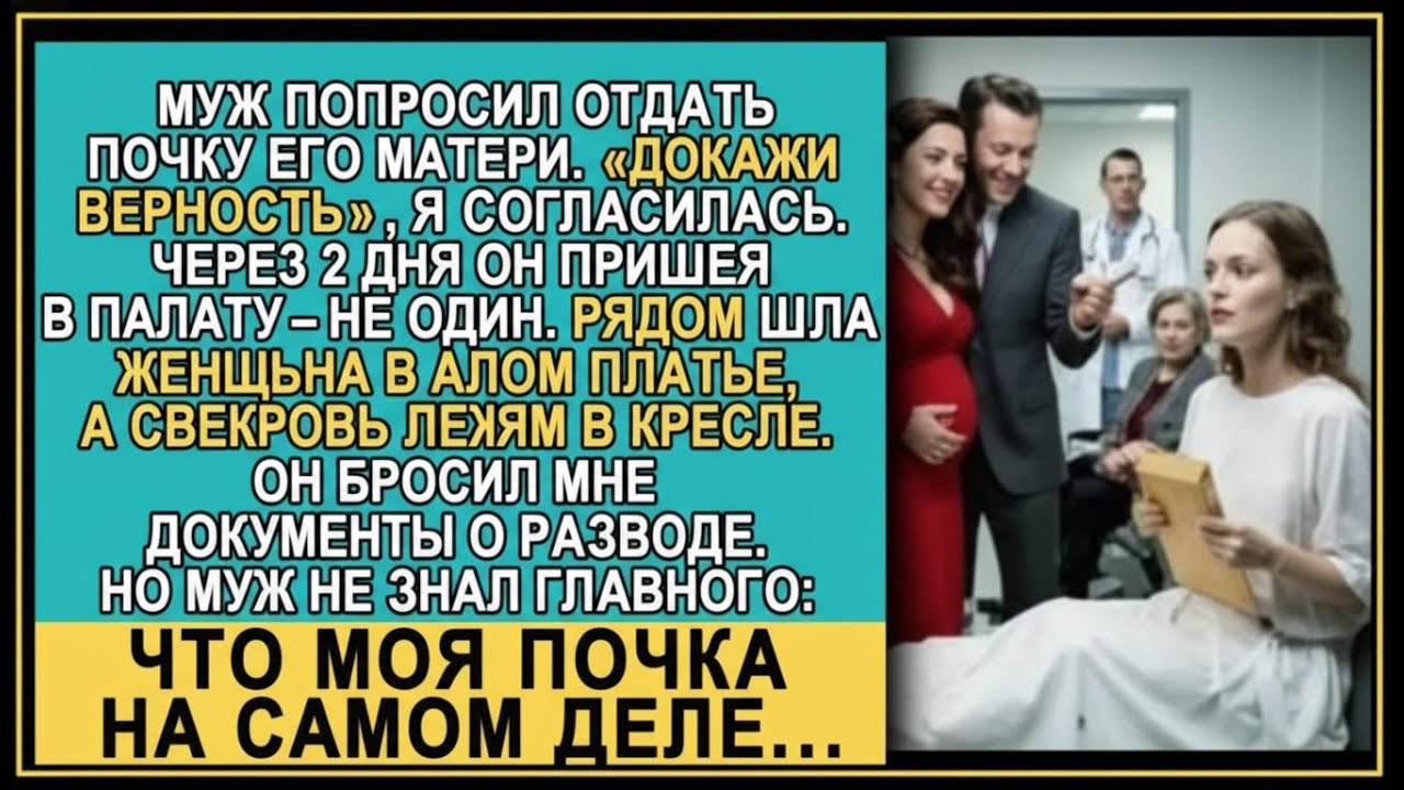 Отдала почку свекрови по просьбе мужа. Через 4 дня он развёлся. Но не знал главного