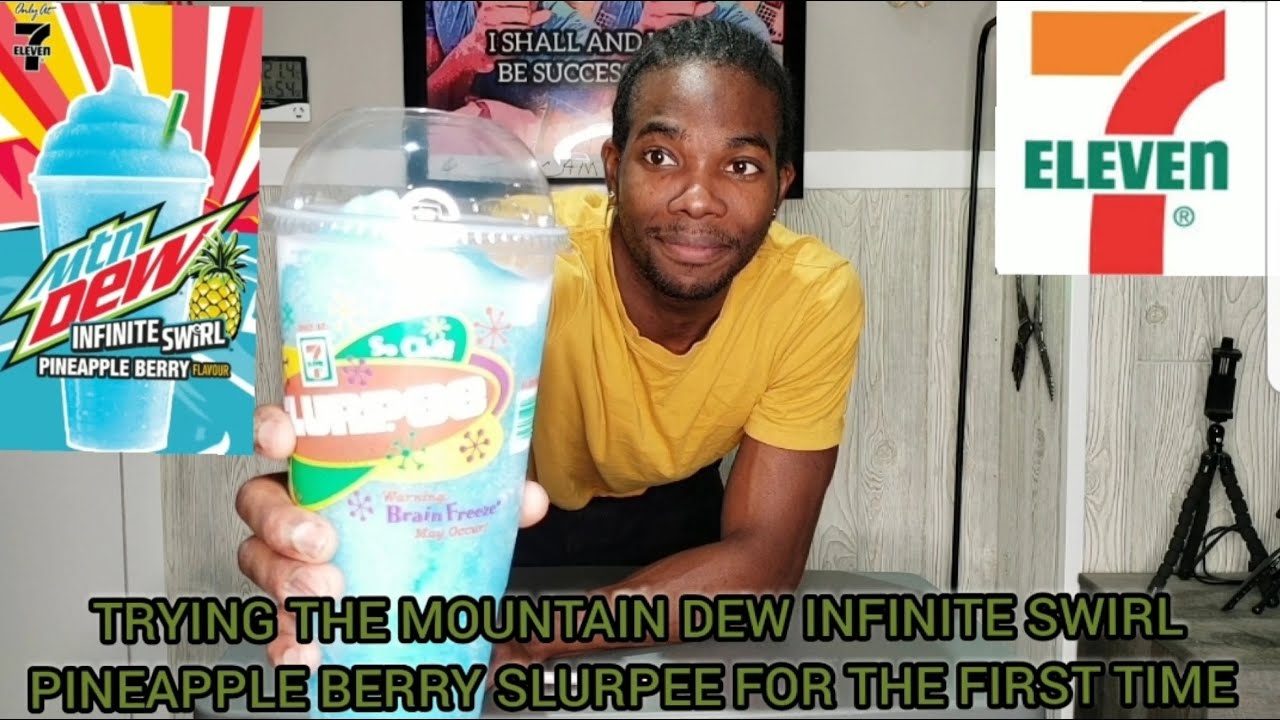 TRYING 7-11'S NEW MOUNTAIN DEW INFINITE SWIRL PINEAPPLE BERRY SLURPEE AND RANKING IT