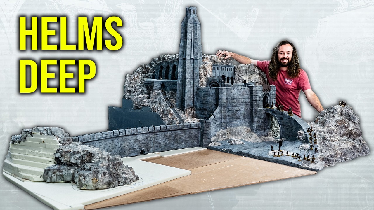 The BIGGEST wargaming board in YouTube History! Helms Deep Lord of the Rings Warhammer Scenery
