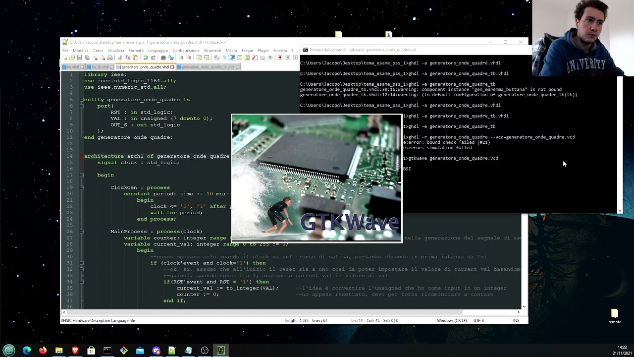 #ProgrammandoMale 1 (GHDL) - Quando scrivi il circuito la sera e il test bench la mattina