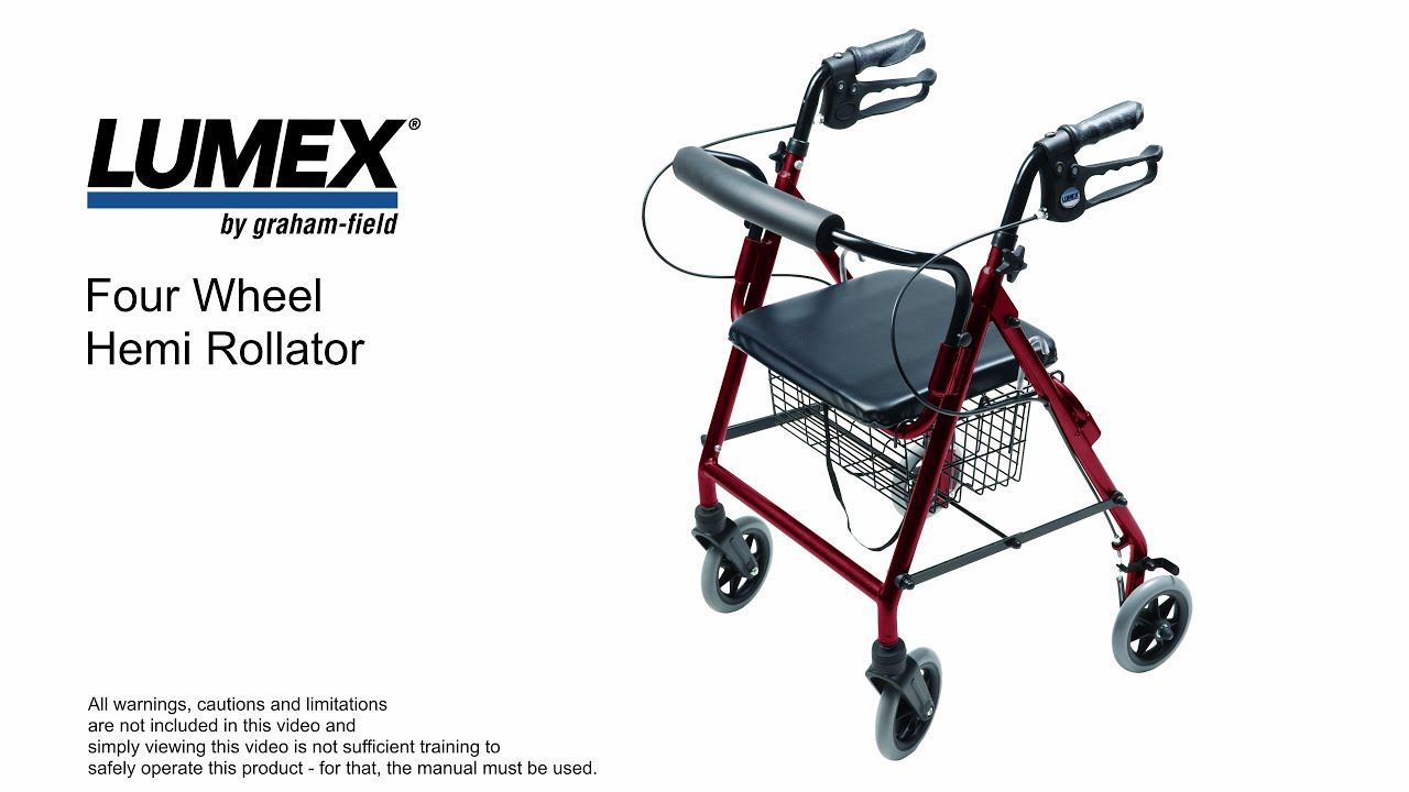 Lumex&reg; Four Wheel Hemi Rollator