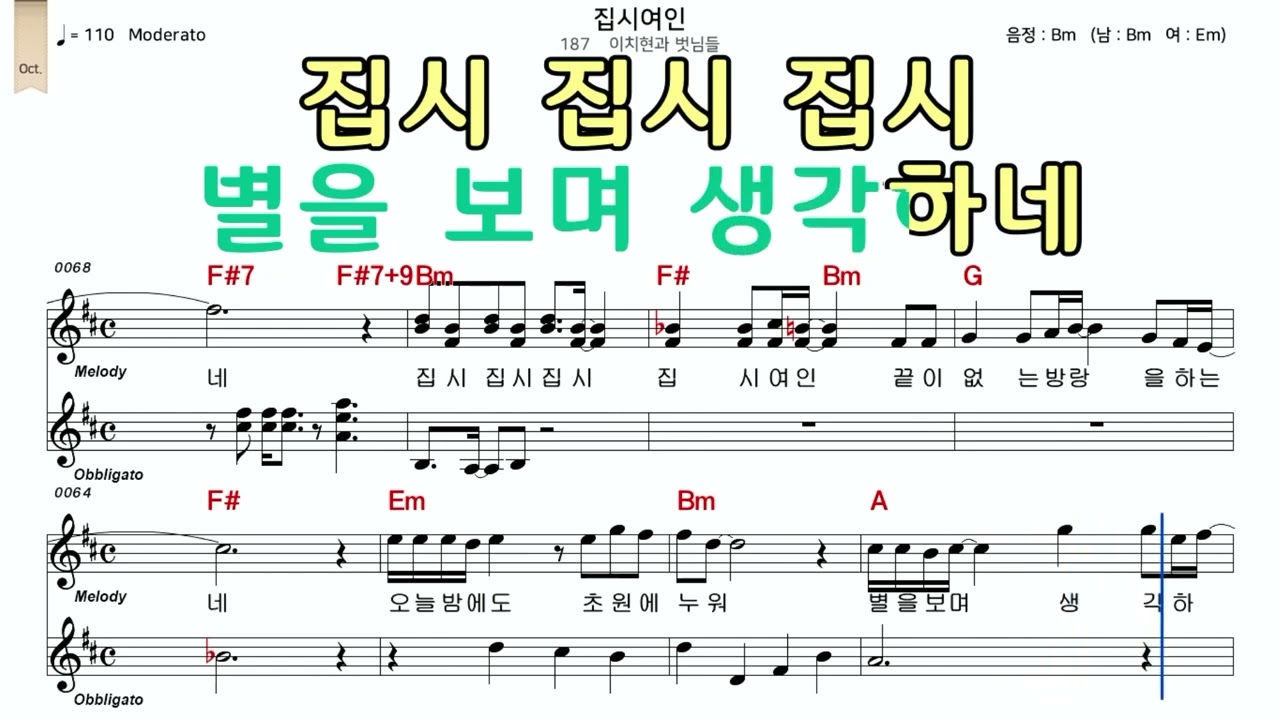 집시여인  이치현과벗님들 악보와 노래