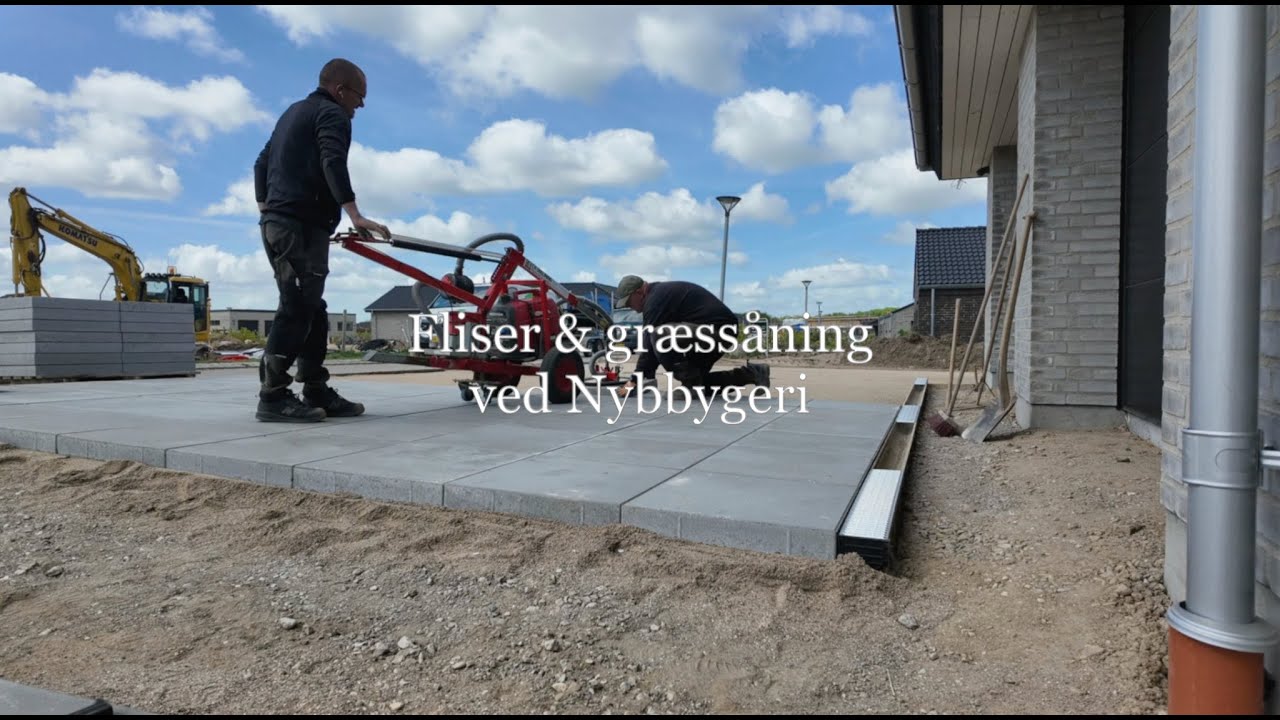 Fliser & græssåning ved nybyggeri i Ringe – del 2