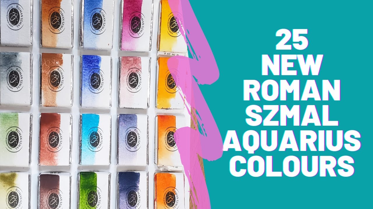 Swatch with Me:  25 NEW Watercolours from Roman Szmal Aquarius