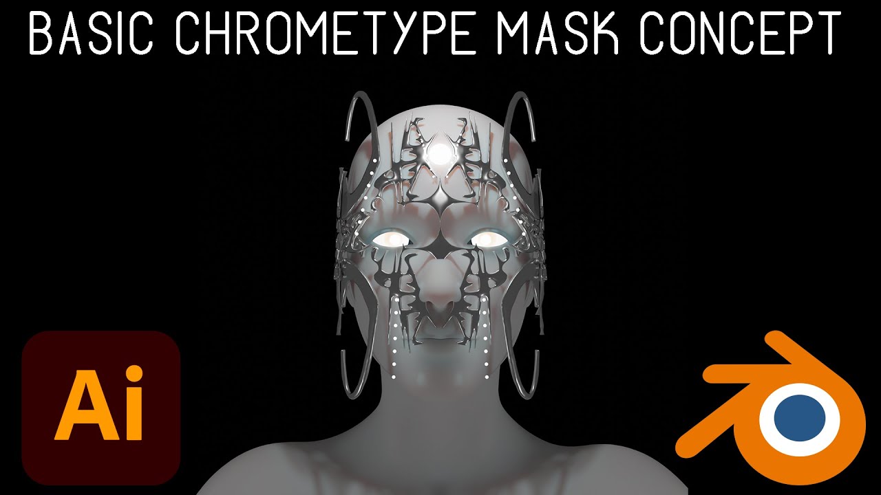 blender chrometype mask tutorial ( free assets )