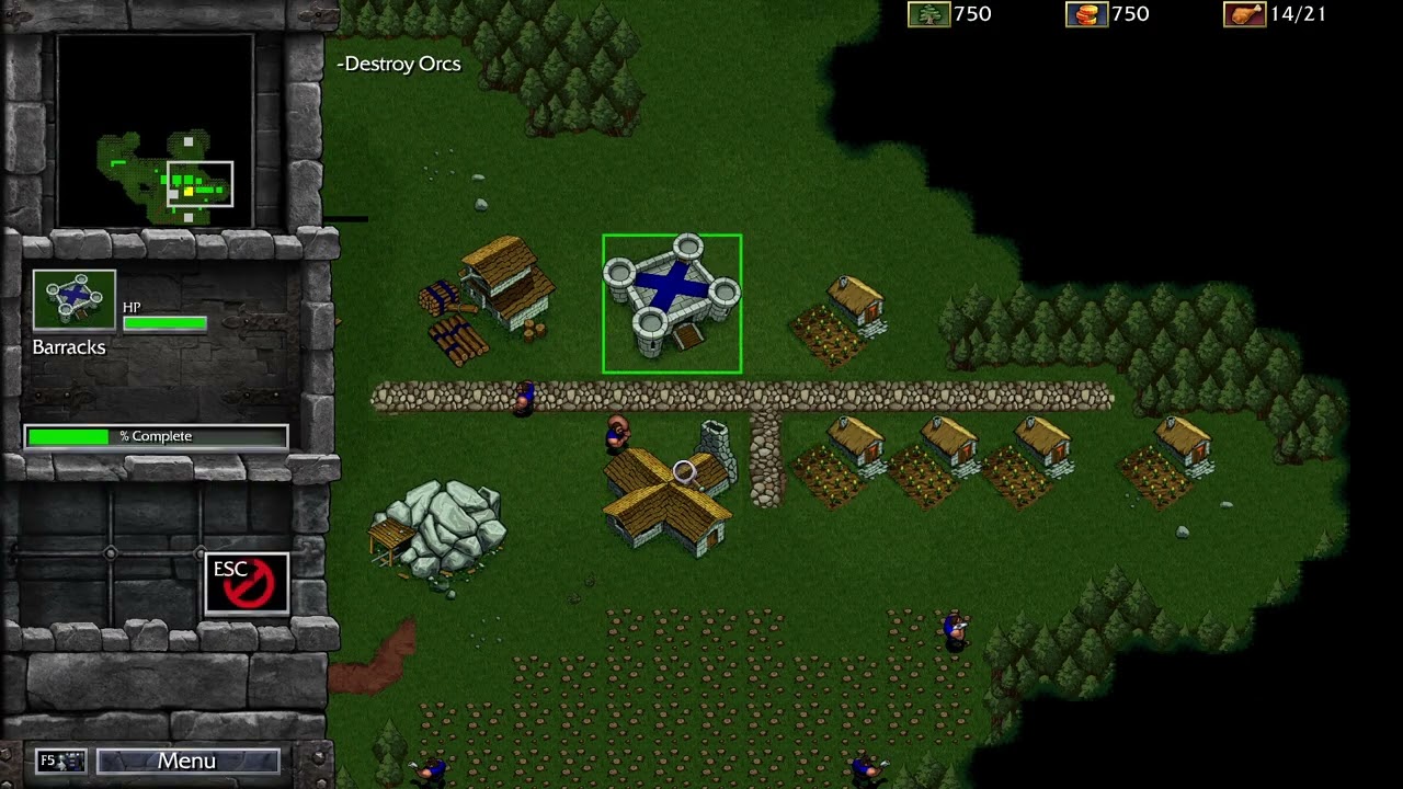 Warcraft 1 Remastered - Human - 5: The Forest of Elwynn (Insane mod)