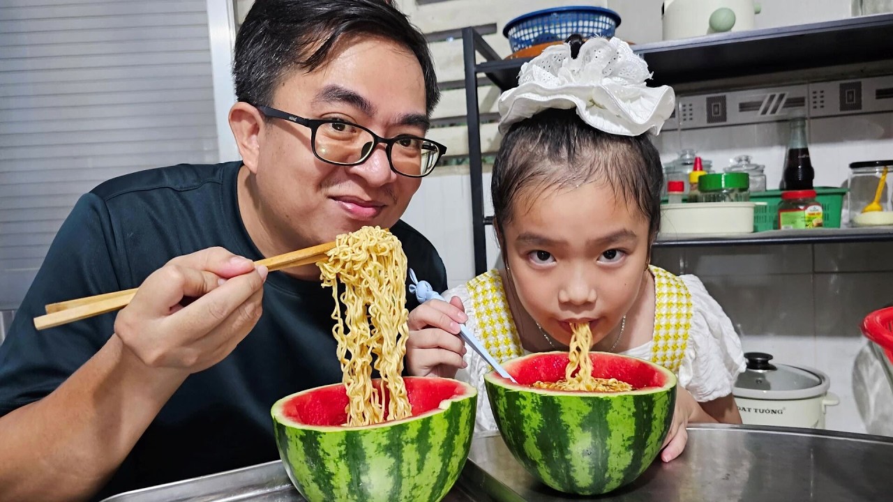 🍜🍉🌶️ Muội ăn mì dưa hấu lẩu Thái 😮💖 Xí Mụi Food 1300