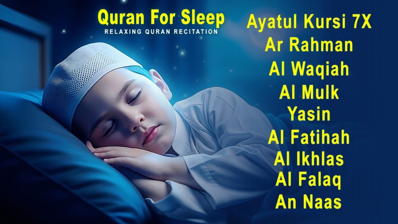 Soothing Quran for Deep Sleep | Fatiha, Ayatul Kursi, Rahman, Al-Mulk, Yasin, Al-Waqiah - Alaa Aqel