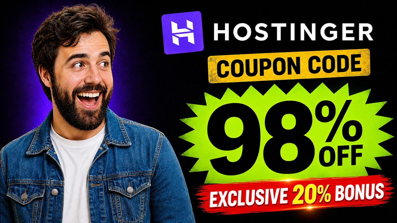 Купон Hostinger 2026 | Получить дополнительную скидку 20% на Hostinger | ПРОВЕРЕННЫЙ промокод Hos...