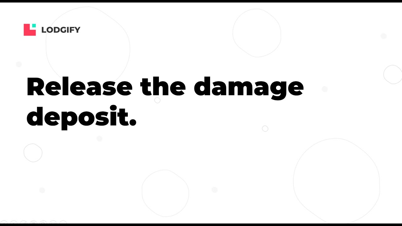 BOOKING & PAYMENT - Release the damage deposit