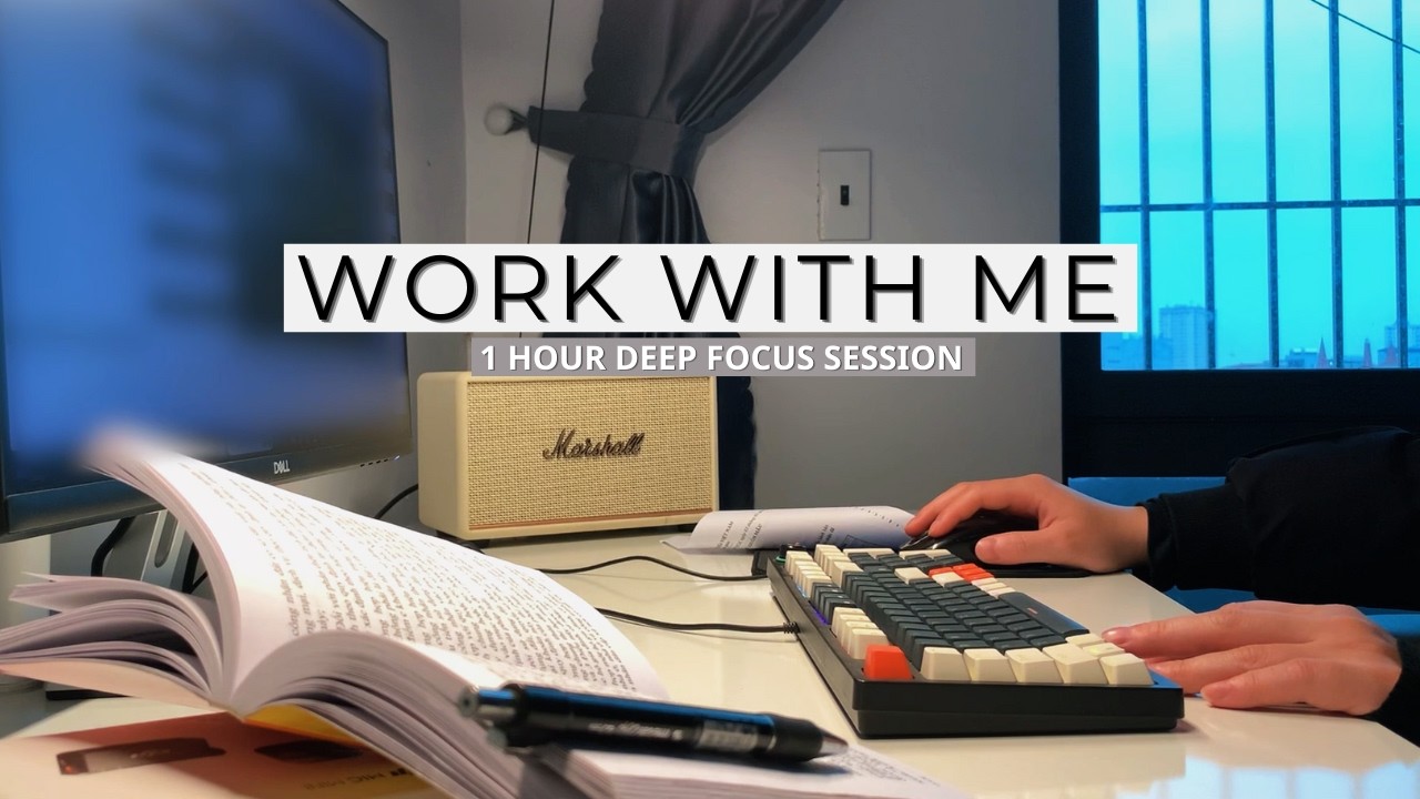 Work With Me Rainy Morning | 1 Hour Deep Productivity Session With Rain Sounds 🌧️(No Music)