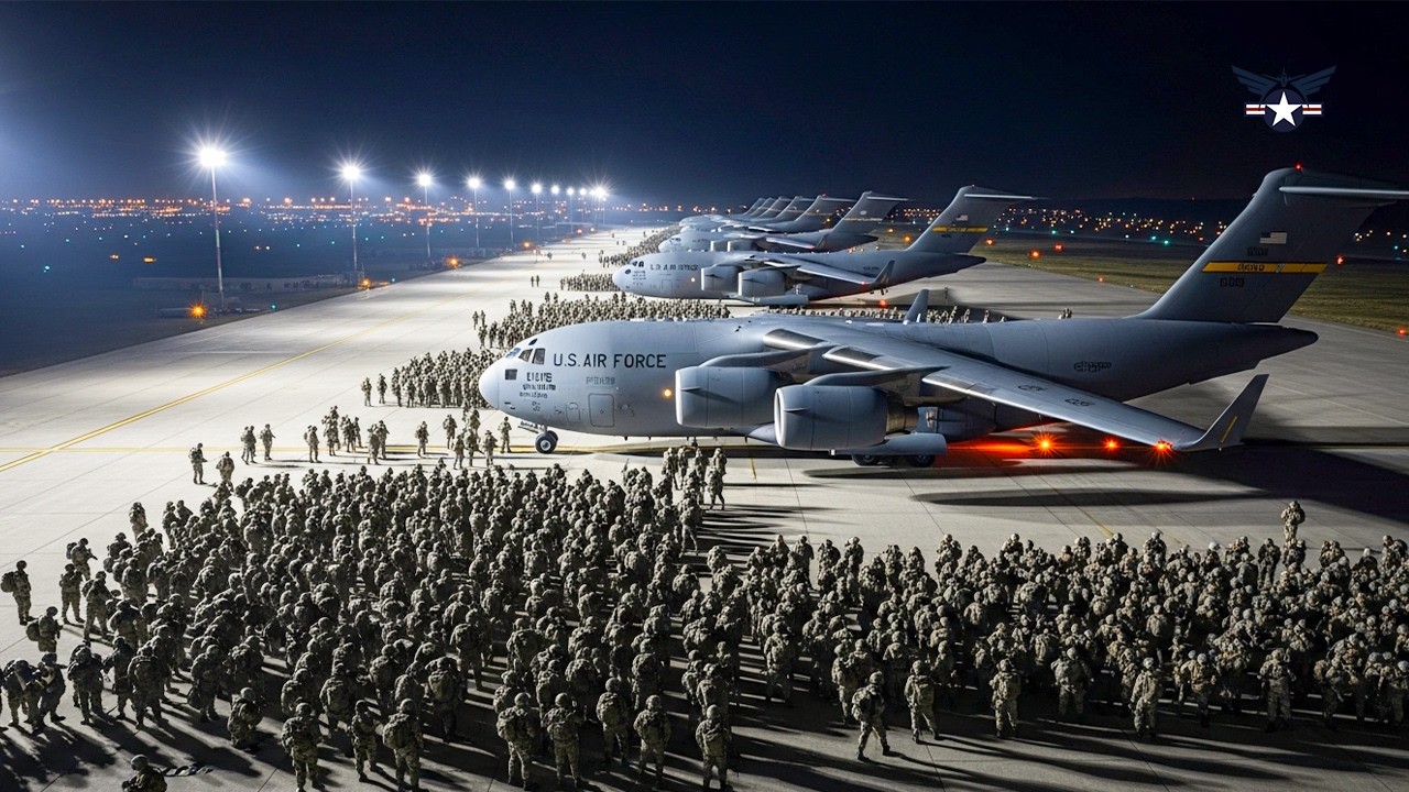 Тегеран шоке! элитных америка военнослужащих в полночь вылетели на Ближний Восток на самолете C-17