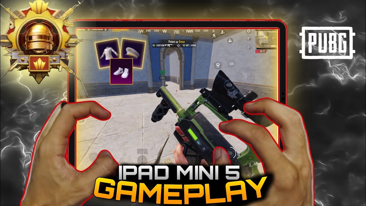 iPad mini 5 🔥 HANDCAM 😱 PUBG Test/Gameplay/5 Finger claw 🥵+ Gyro 🤯Hd+60 FPS✨