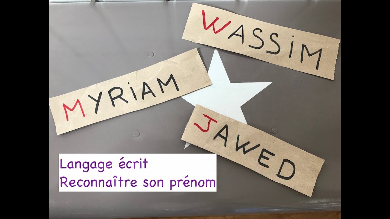 Langage écrit - reconnaître son prénom