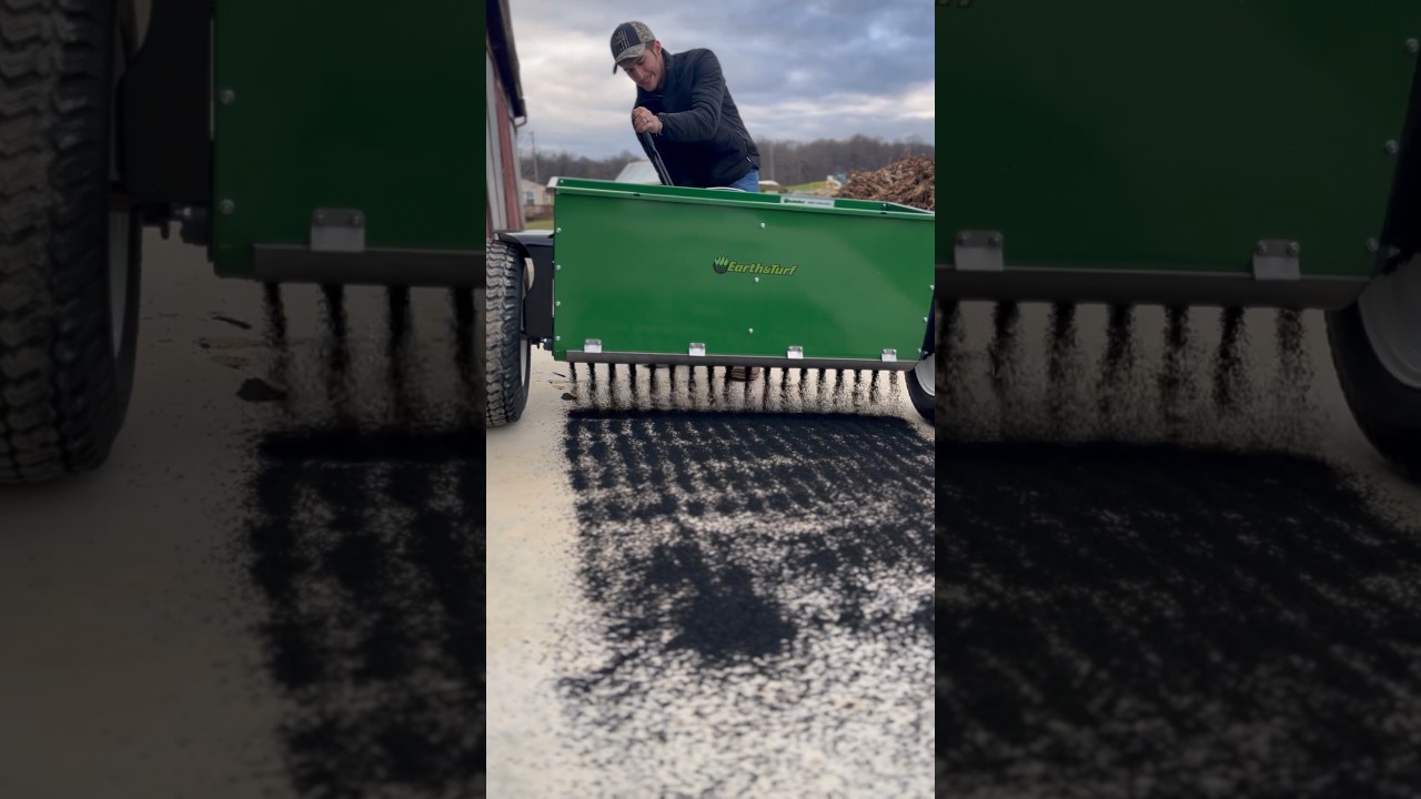 Crumb Rubber Drop Spreader #infill