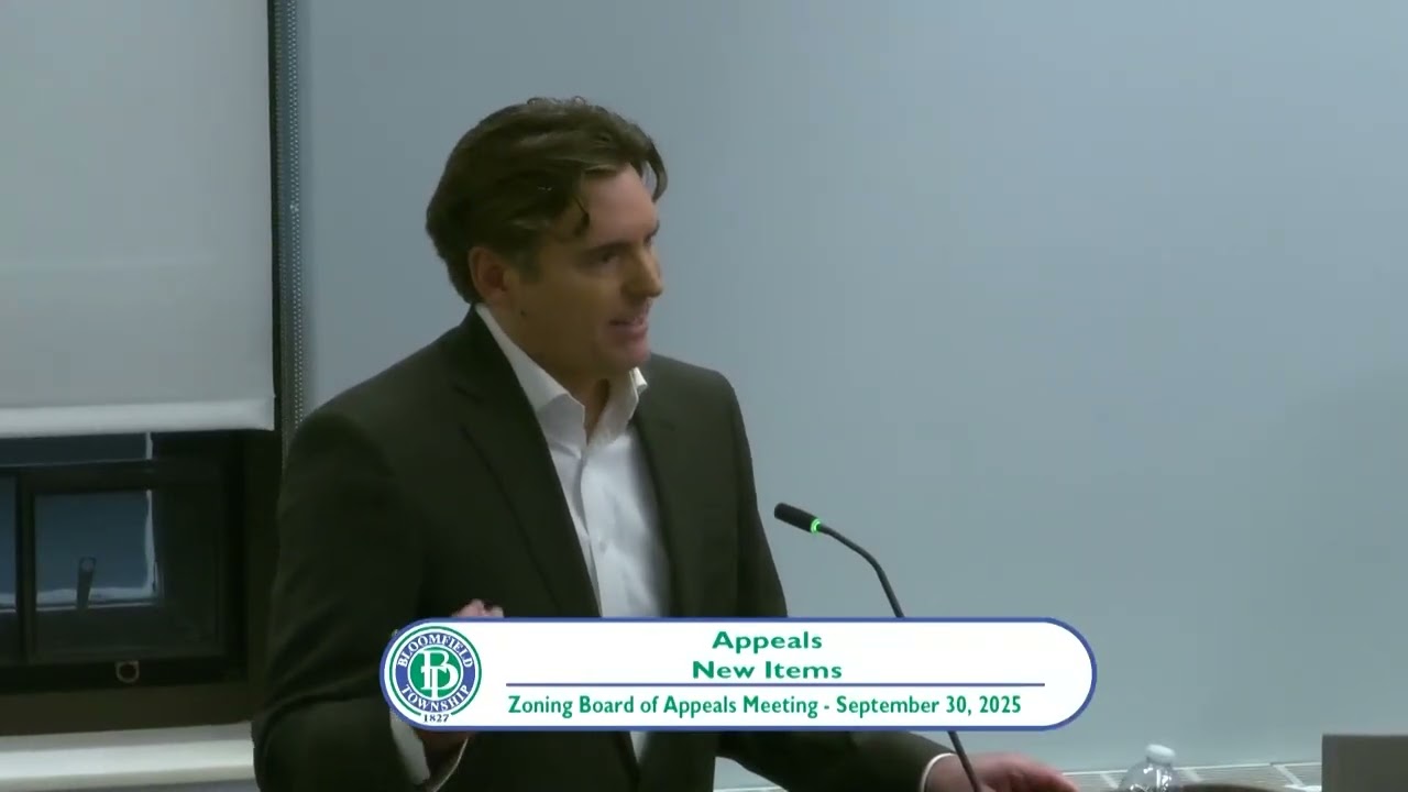 Bloomfield Township Special Zoning Board of Appeals Meeting on September 30, 2025