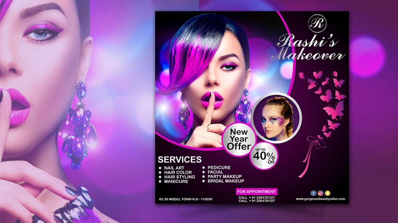 How To Create a Beauty Salon Post Design - CorelDRAW Tutorial