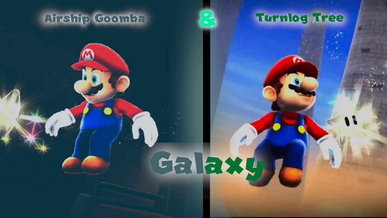 Super Mario Galaxy 2 Custom Levels: Airship Goomba Galaxy & Turnlog Tree Galaxy by ThePlushyBros