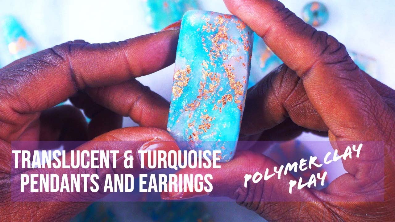 Polymer Clay | Translucent Turquoise Pendants and Earring Cutouts - For Nana's lil Bead Box - Etsy