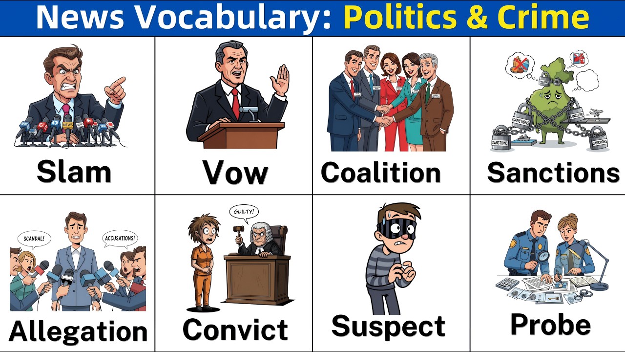 Словарь новостных терминов: политика и преступность | Повседневные английские слова с примерами