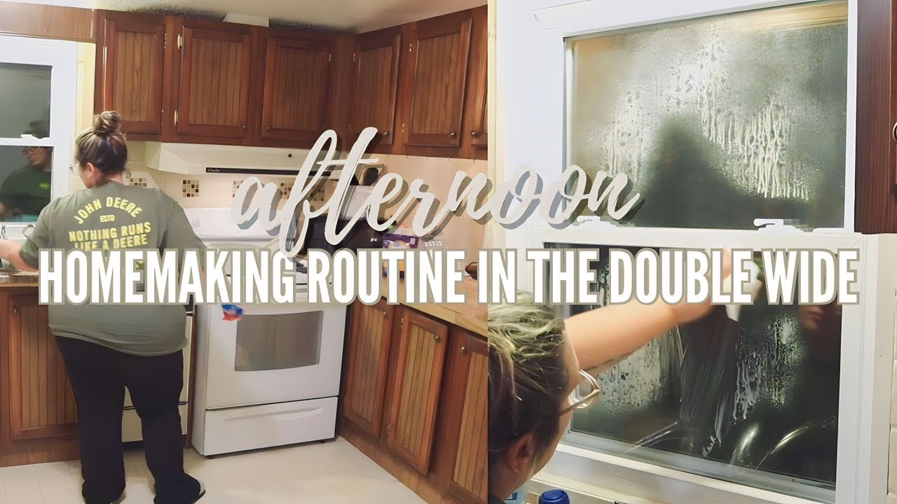 AFTERNOON/EVENING HOMEMAKING ROUTINE IN THE DOUBLE WIDE MOBILE HOME | spend the evening with me!